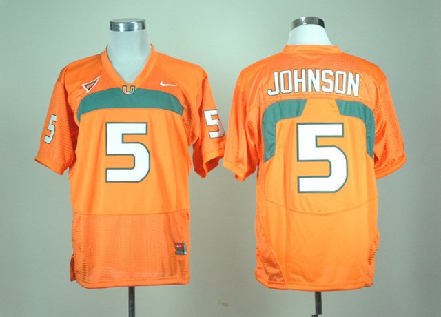 NCAA Nike Miami Hurricanes #5 Andre Johnson Orange Jersey