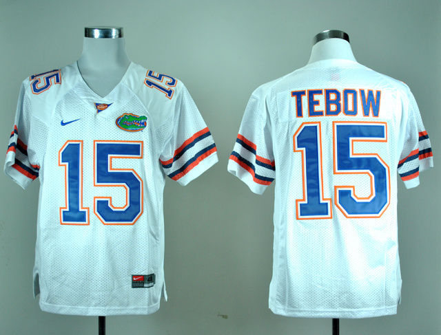 Nike Florida Gators Tim Tebow 15 White College Football Jersey 
