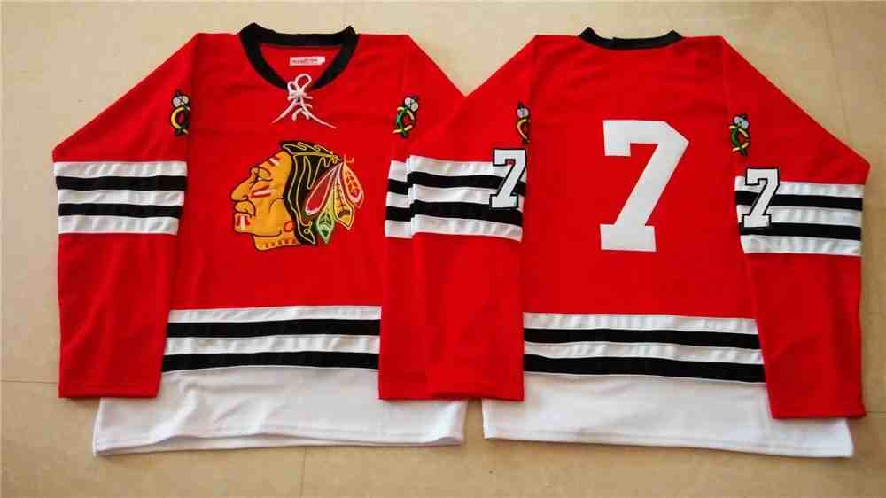 NHL Chicago Blackhawks #7 Red Jersey without Name