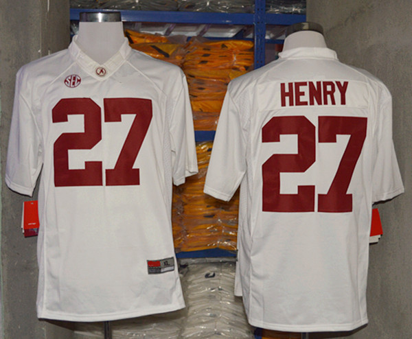 Alabama Crimson Tide Derrick Henry 27 College Football Limited Jerseys - White 