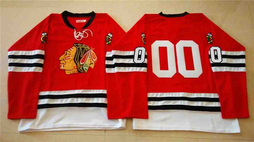 NHL Chicago Blackhawks #00 Red Jersey without Name