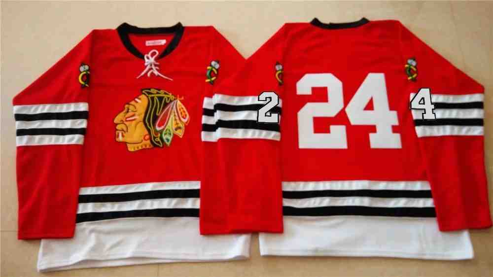 NHL Chicago Blackhawks #24 Red Jersey without Name