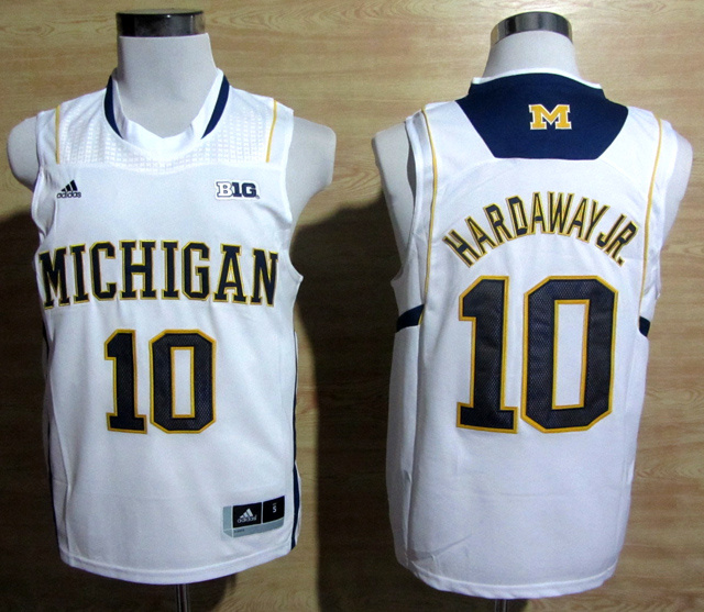 NCAA Michigan Wolverines #10 Tim Hardaway Jr. White Baseketball Jersey