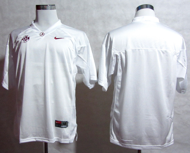 Nike Alabama Crimson Tide Blank 2012 SEC Patch White College Football Jersey 