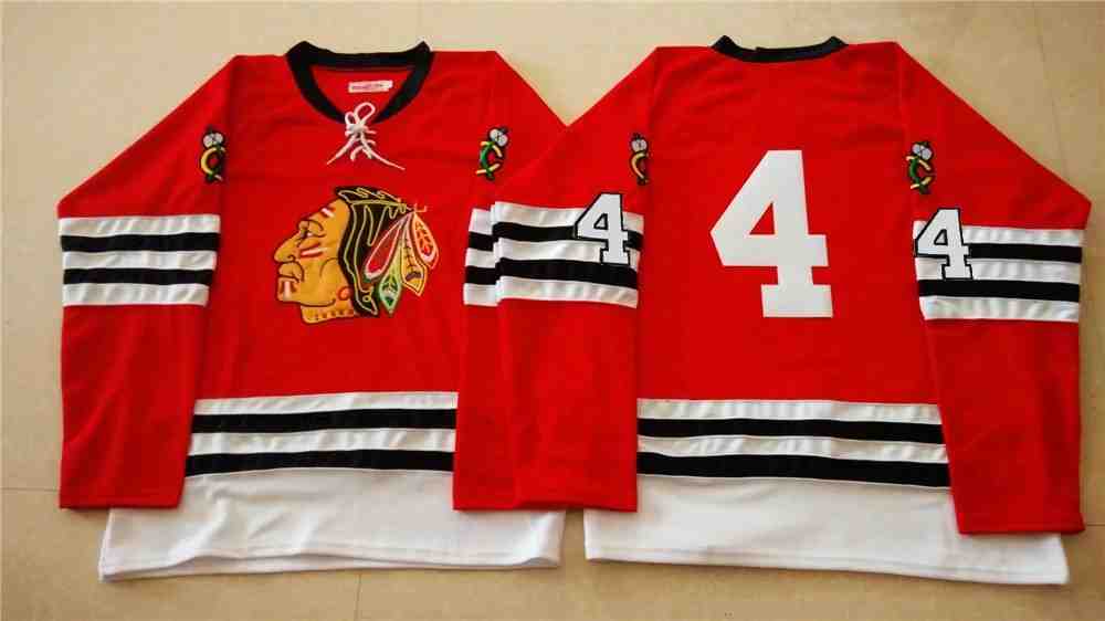 NHL Chicago Blackhawks #4 Red Jersey without Name