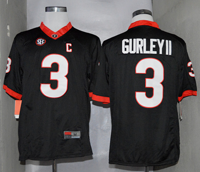 Georgia Bulldogs Todd Gurley II 3 College Football Limited Jerseys - Black 