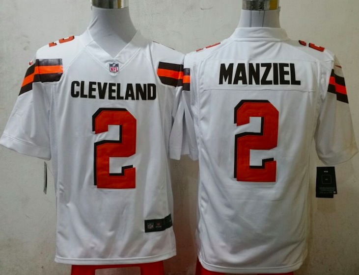 Nike Cleveland Browns #2 Manziel White Game Jersey