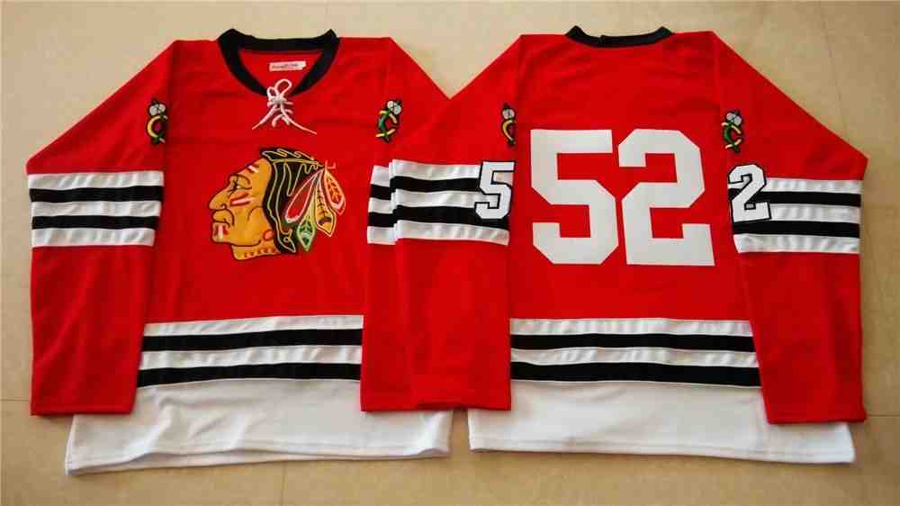 NHL Chicago Blackhawks #52 Red Jersey without Name