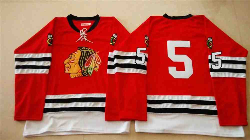 NHL Chicago Blackhawks #5 Red Jersey without Name