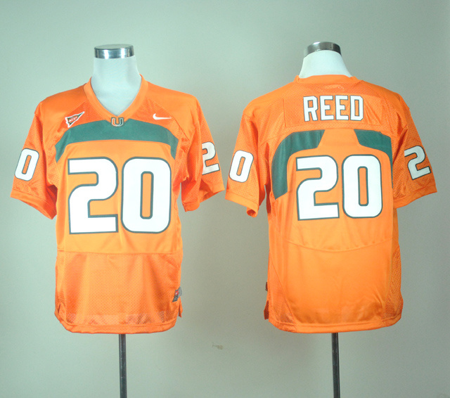 NCAA Nike Miami Hurricanes #20 ED Reed Orange Jersey 