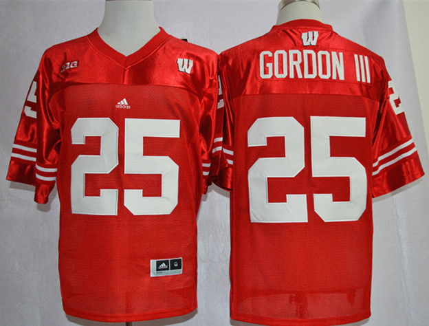 Wisconsin Badgers Melvin Gordon III 25 Big Ten College Football Jerseys-Red 