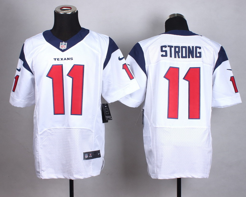 Nike Houstan Texans #11 Strong White Elite Jersey