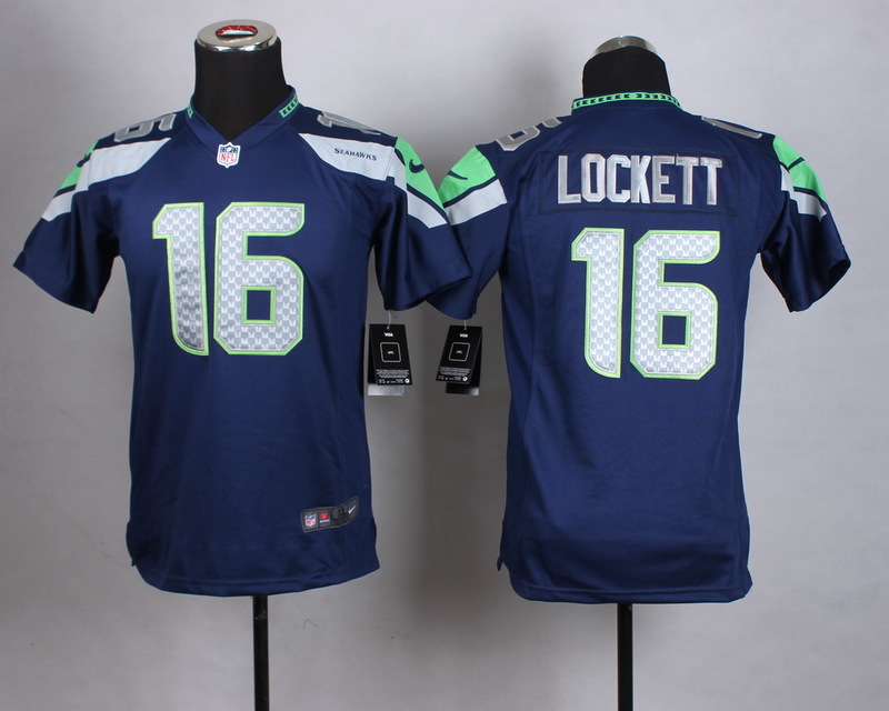 Nike Seattle Seahawks #16 Lockett Kids Blue Jersey