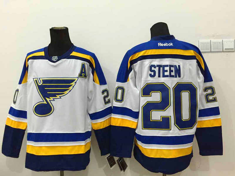 NHL St.Louis Blues #20 Steen White Jersey