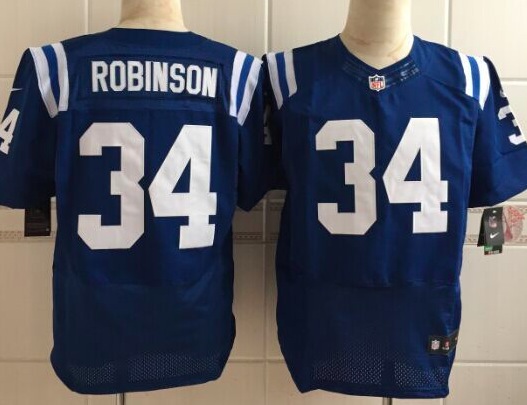 Nike Indianapolis Colts #34 Robinson Blue Elite Jersey