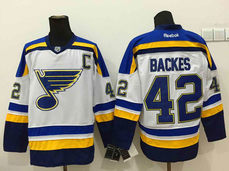 NHL St.Louis Blues #42 Backes White Jersey