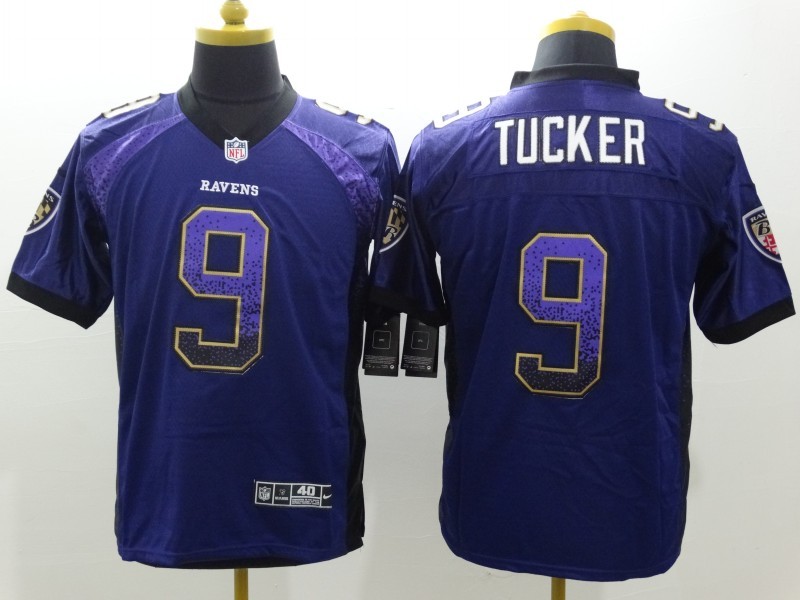 Nike Baltimore Ravens #9 Tucker Drift Fashion Purple Elite Jersey