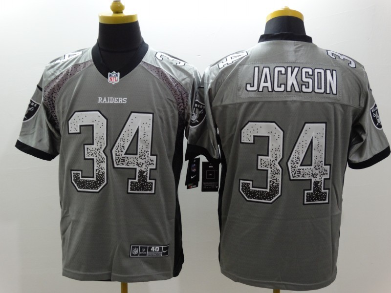 Nike Oakland Raiders #34 Jackson Drift Fashion Black Elite Jersey