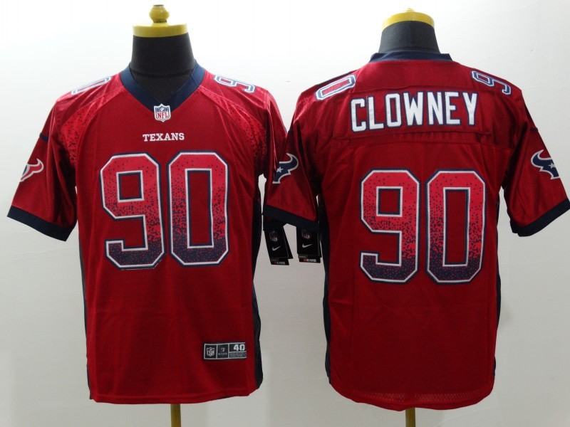 Nike Houston Texans #90 Clowney Drift Fashion Red Jersey