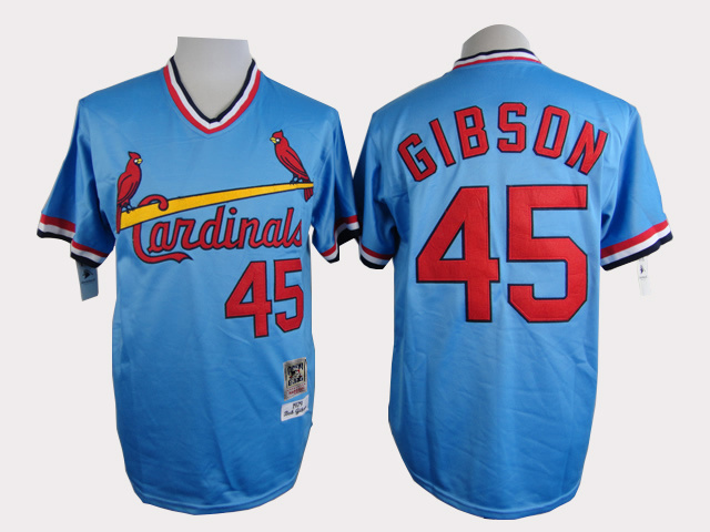 MLB St. Louis Cardinals #45 Gibson L.Blue Jersey