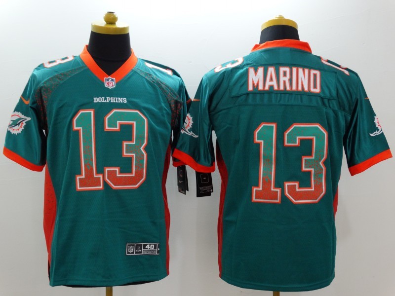 Nike Miami Dolphins #13 Marino Drift Fashion Green Jersey