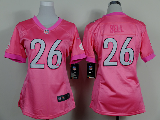 Nike Pittsburgh Steelers #26 Bell Pink Love Women Jersey