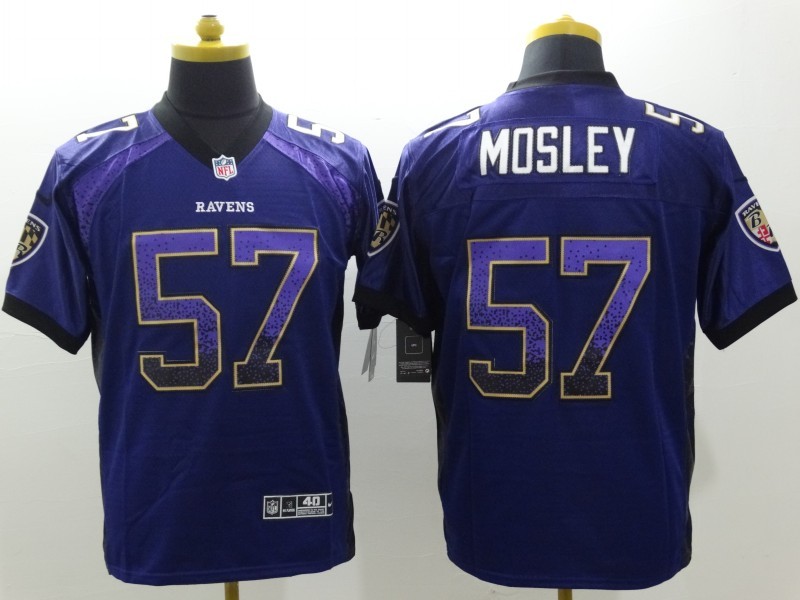 Nike Baltimore Ravens #57 Mosley Drift Fashion Purple Elite Jersey