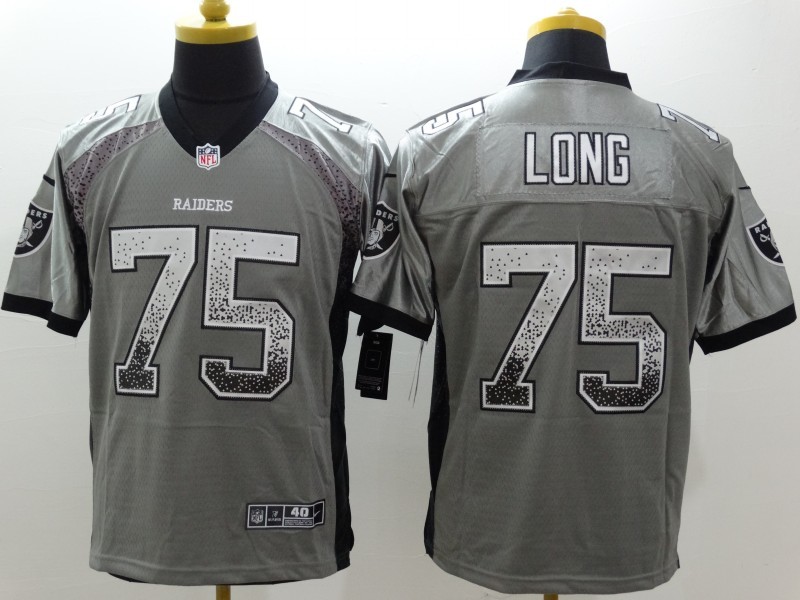 Nike Oakland Raiders #75 Long Drift Fashion Black Elite Jersey