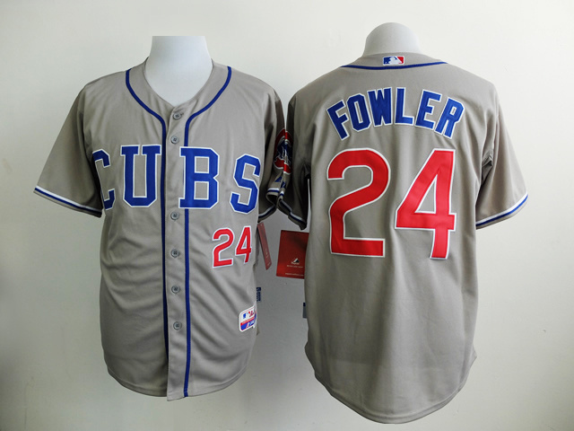 MLB Chicago Cubs #24 Fowler Grey Jersey