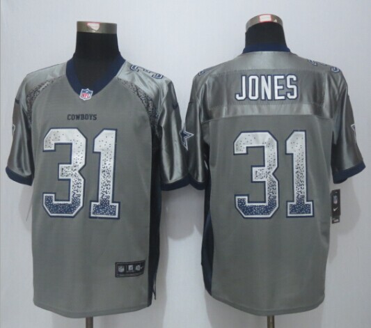 2015 NEW Nike Dallas Cowboys 31 Jones Drift Fashion Grey Elite Jerseys 