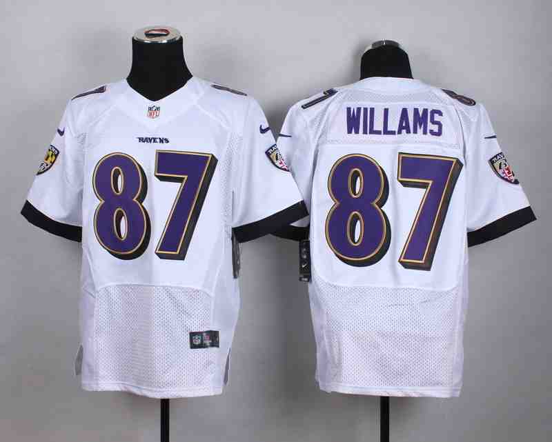 Nike Baltimore Ravens #87 Willams White Elite Jersey