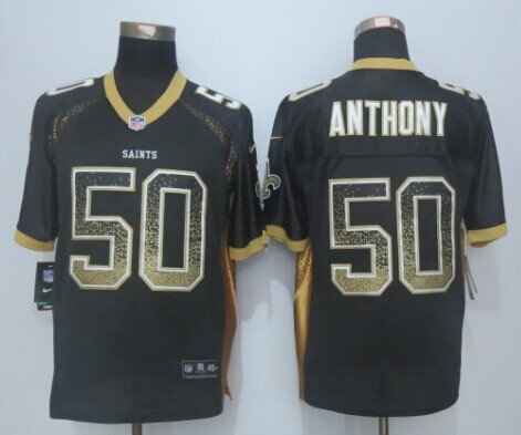 2015 NEW Nike New Orleans Saints 50 Anthony Drift Fashion  Black Elite Jerseys