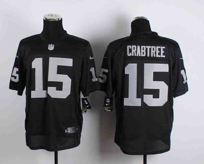 Nike NFL Oakland Raiders #15 Crabtree Black Elite Jersey