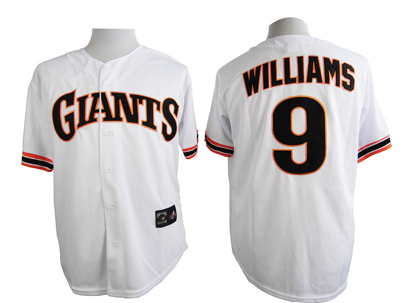 MLB San Francisco Giants #9 Williams Throwback White Jersey