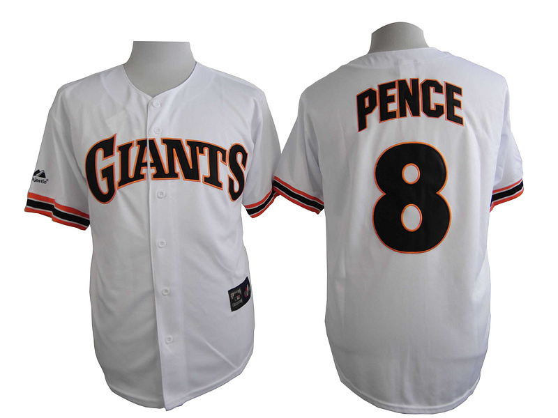 MLB San Francisco Giants #8 Pence Throwback White Jersey
