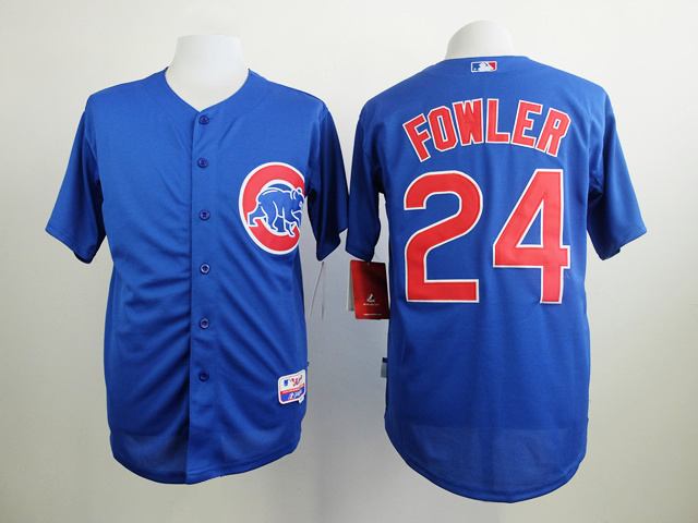 MLB Chicago Cubs #24 Fowler Blue Jersey