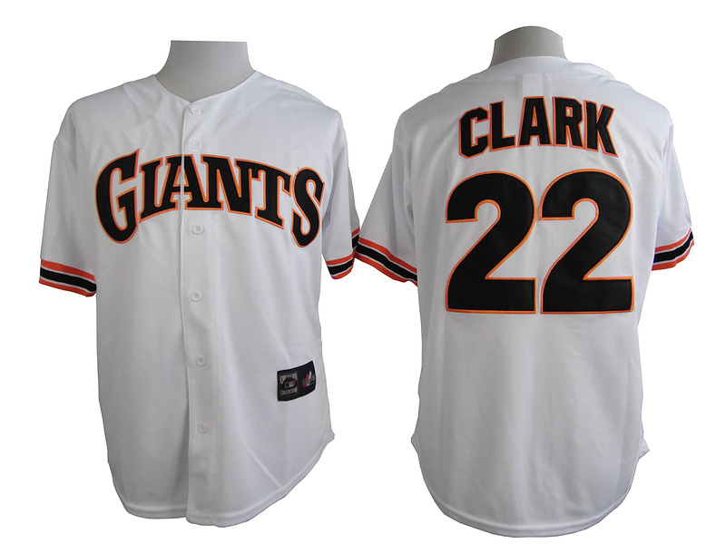 MLB San Francisco Giants #22 Clark Throwback White Jersey