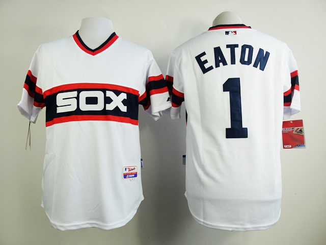 MLB Chicago White Sox #1 Eaton White Pullover Jersey