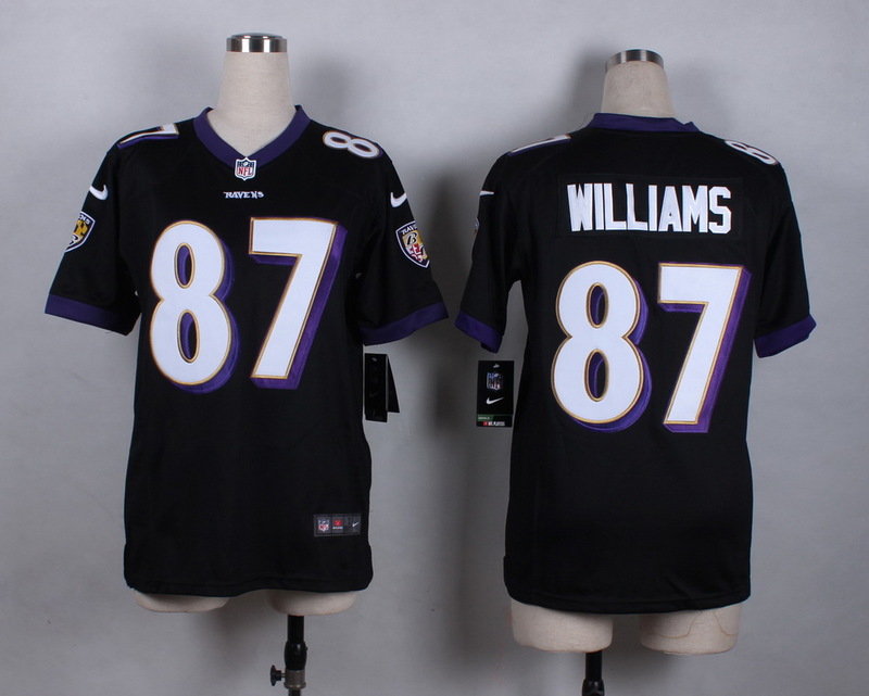 Nike Baltimore Ravens #87 Willams Black Women Jersey