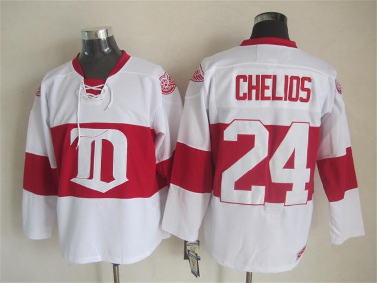 NHL Detroit Red Wings #24 Chelios White Jersey