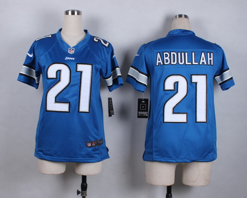Nike Detroit Lions #21 Abdullah Women Blue Jersey