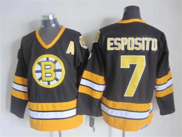NHL Boston Bruins #7 Esposito Black Jersey with A Patch