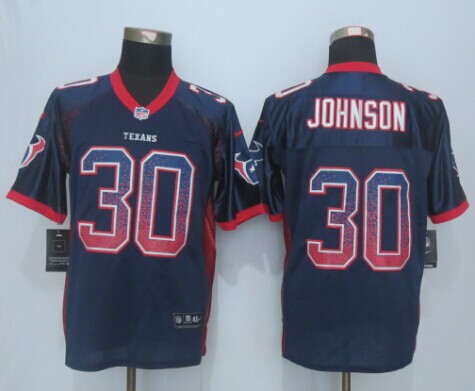 2014 New Nike Houston Texans30  Johnson Drift Fashion Blue Elite Jerseys