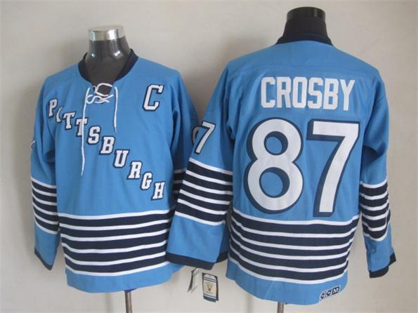NHL Pittsburgh Penguins #87 Crosby Blue Jersey with C Patch