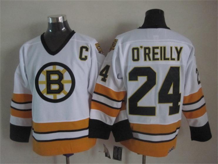 NHL Boston Bruins #24 OReilly White Jersey with A Patch
