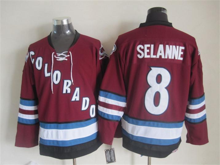 NHL Colorado Avalanche #8 Selanne Red Jersey