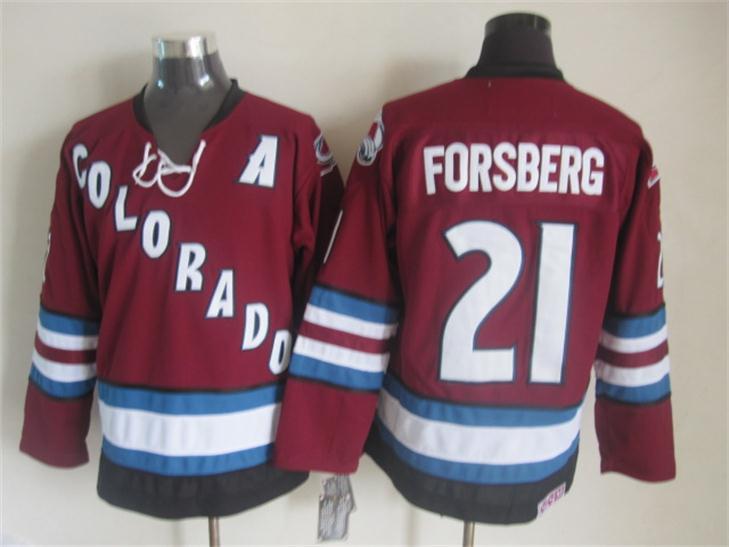 NHL Colorado Avalanche #21 Forsberg Red Jersey