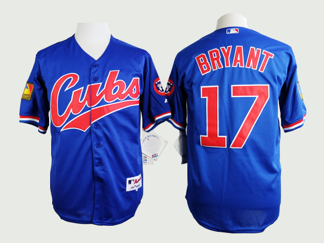 MLB Chicago Cubs #17 Bryant Blue 1994 Throwback Jersey