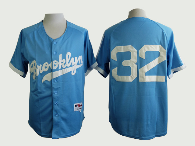 MLB Brooklyn Dodgers #32 Sandy Koufax L.Blue Jersey