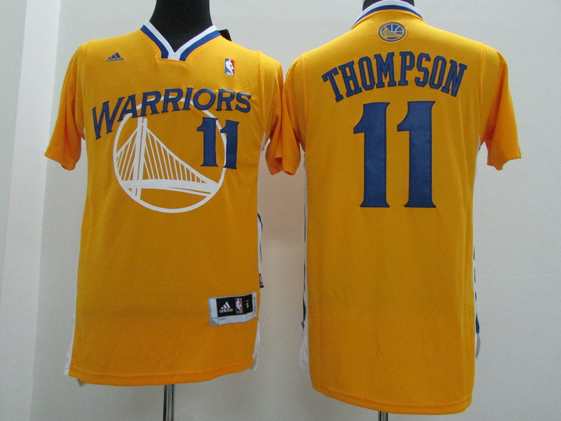 NBA Golden State Warriors #11 Thompson Yellow Short-Sleeve Jersey